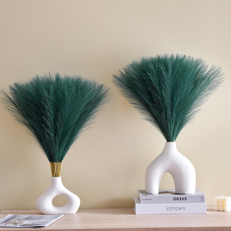 50 pièces d'herbes de Pampas moelleuses de 17 po - Fleurs artificielles de plumes de Boho | Remplissage de vase et décoration de table