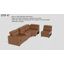 Canapé modulaire surdimensionné en cuir inclinable électrique avec console et deux fauteuils inclinables pour le salon brun-306846529