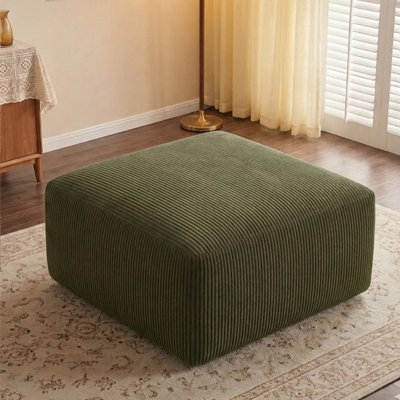 40"W Square Corduroy Compression Ottoman For Sectional Modular Sofa