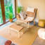 Chaise berçante en rotin