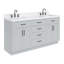 Meuble-lavabo double en bois massif 66 po avec plateau en quartz Carrara de 1,5 po Thornaby-1295182540-1337078994