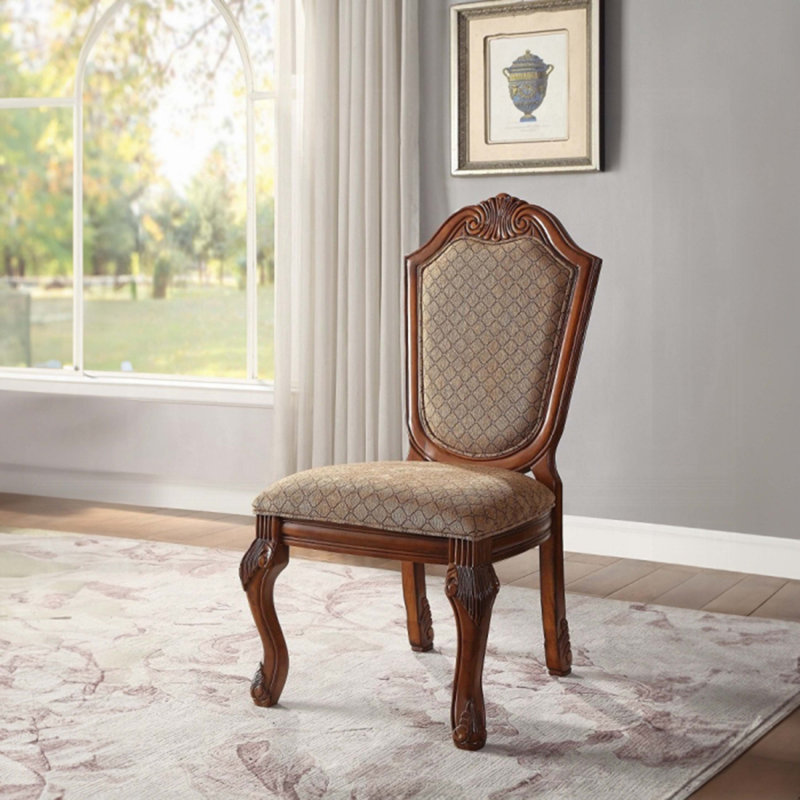 Chaise d'appoint en tissu et cerisier