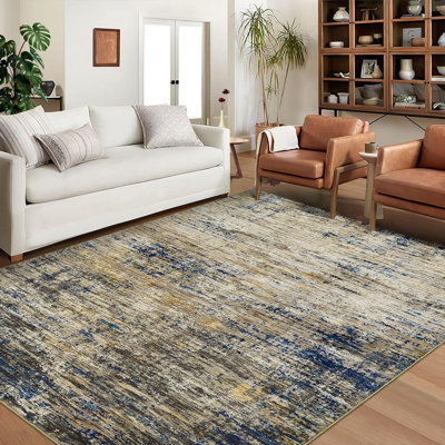 Abstract Machine Printed Area Rug