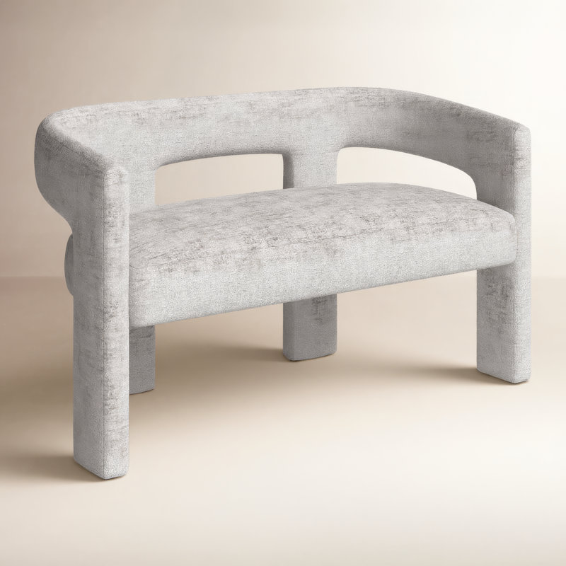 Anouchka Polyester Upholstered Bench, Gwen Gray Microsuede
