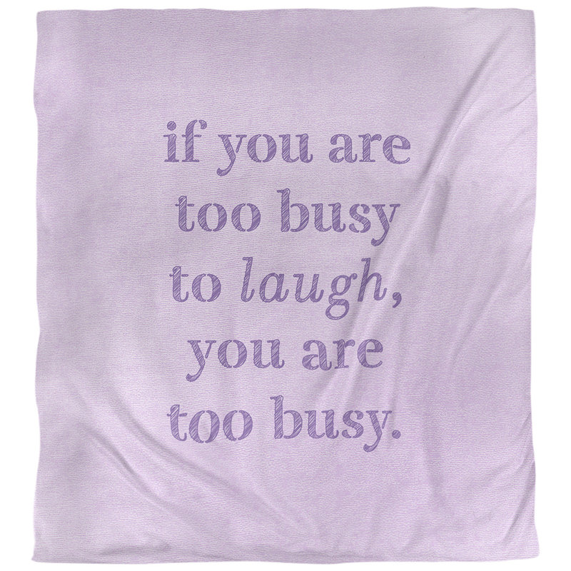 Housse de couette réversible Quotes Handwritten Make Time for Laughter, Housse de couette pour grand lit, Mauve