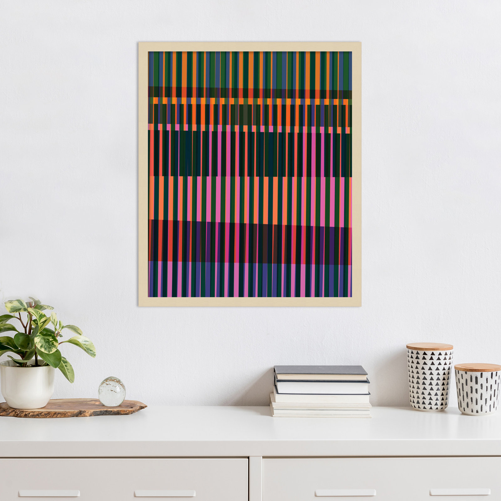 Abstract Lines 17 by Beth Vassalo, Brown, 25" H x 21" W