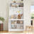 Multi-Functional Pantry Buffet with Foldable Workstation & Power Outlet-127166132