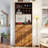 Farmhouse Kitchen Wine Hutch with Glass Rack and Open Storage in Walnut Brown