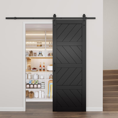  84" H 84" H Solid Wood Sliding Barn Door with Installation Hardware Kit (Soft Close Included)