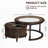 Nesting Coffee Table Set with Glass and Solid Wood Frame-949323508