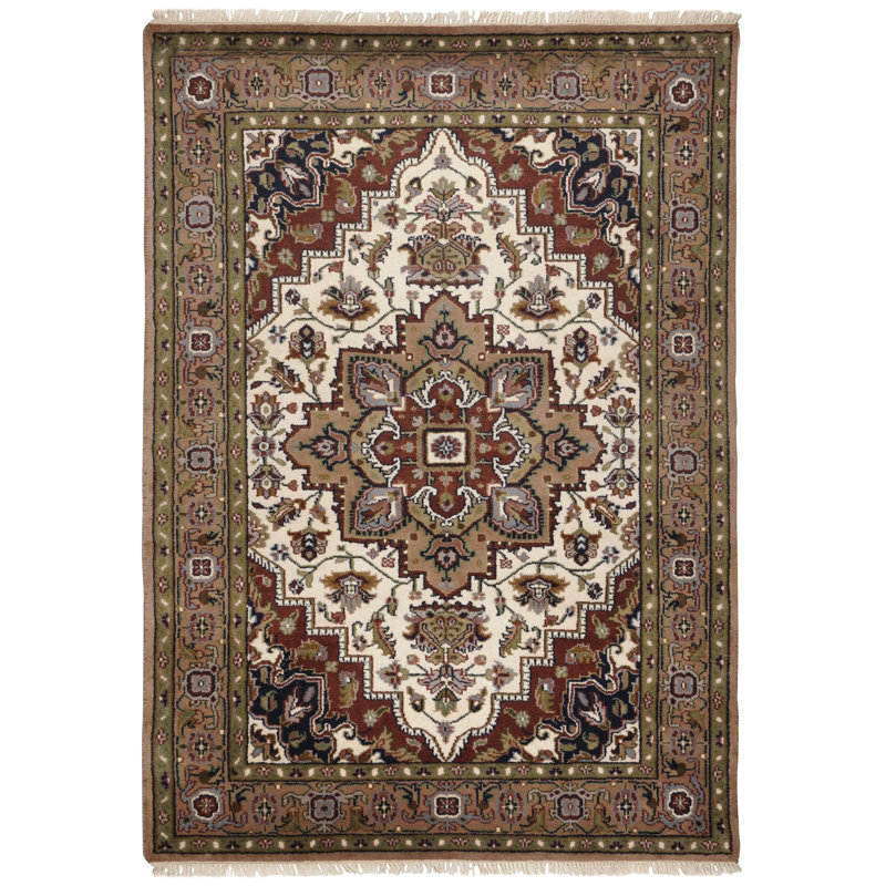 Haque Oriental Wool Hand Woven Area Rug, Rectangular 90 x 160 cm