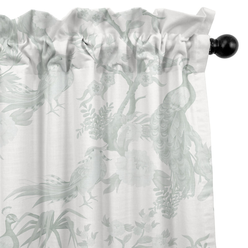 Peacock Lane Toile Cotton Pole Top Drapes Set of 2, 50" W x 120" L