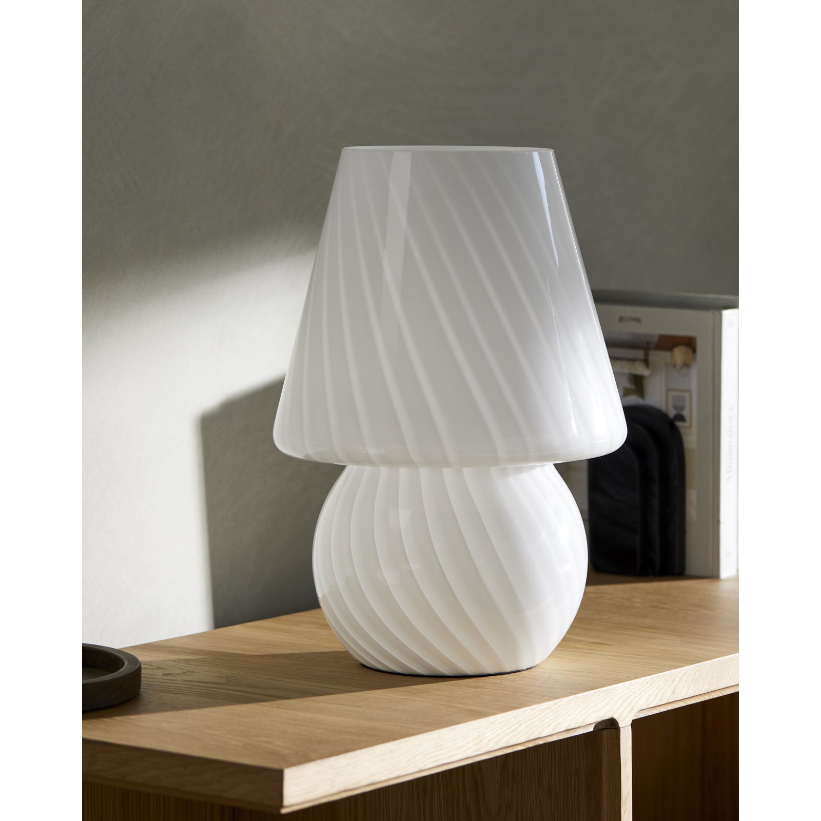 Norfolk Glass Table Lamp, White
