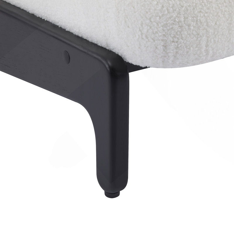 Chaise d'appoint Living Moda blanche avec structure en bois massif noir, ensemble de 2