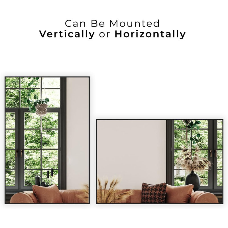 Miroir de plancher en verre et miroir Fab, 52 po x 42 po