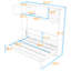 Lit escamotable double avec tablettes de rangement