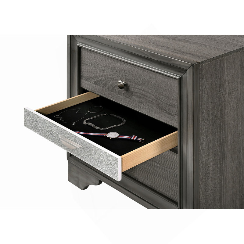 Table de chevet grise