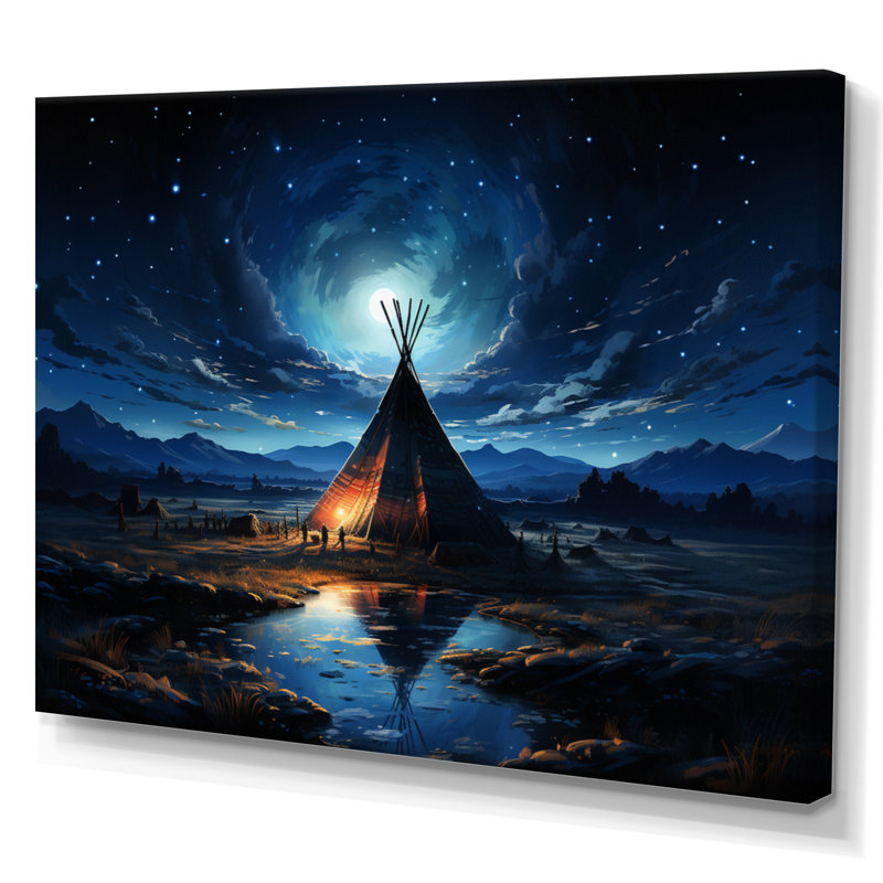 Native Tipi Luminous Gateway To The Spirit I - impression, H 24 po x l 32 po x P 1 po, Toile tendue