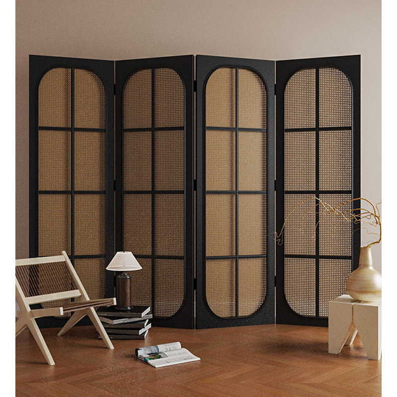 Paravent en pin tissé en rotin Zen, H 74,8 po x l 78,74 po x P 1,57 po