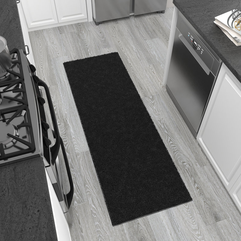 Tapis pour couloir extra long Cozy Plush, Noir, Runner 3' x 7'