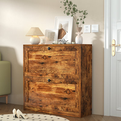Shoe Storage Cabinet with 2 Flip Drawers