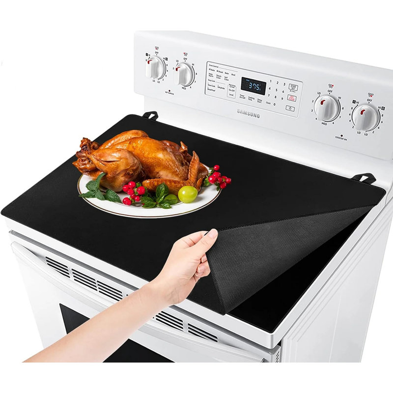 Couvercle de cuisinière pour cuisinière électrique, tapis de cuisinière en caoutchouc pour cuisinière en verre, protecteur de surface de cuisson en verre, résistant à la chaleur, va au lave-vaisselle