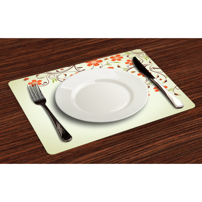 Polyester Floral Rectangle Placemat