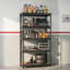 Étagère de rangement réglable en métal pour garage à 5 niveaux, assemblage facile sans boulon et finition thermolaquée antirouille, convient au garage, au sous-sol et à l'entrepôt-973321106