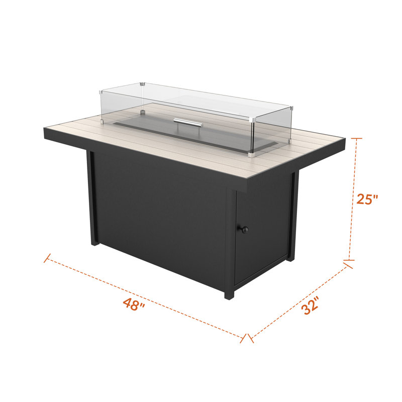Aluminum Propane Gas Fire Pit Table, Seashell