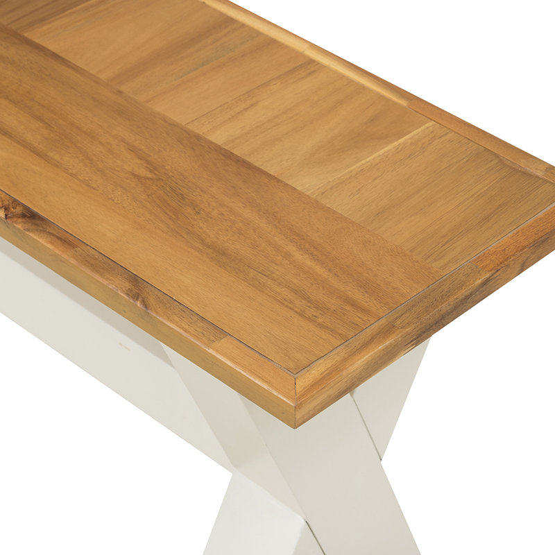 69x13.5x18.5" Cross Solid Wood Bench