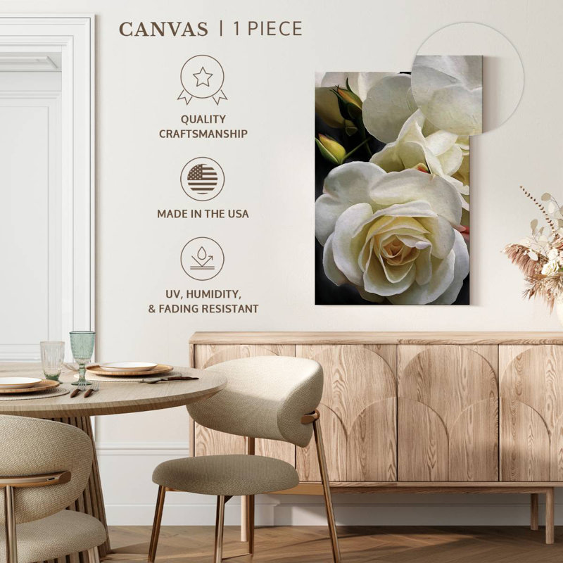 Harnek roses blanches crémeuses, H 24 po x l 16 po