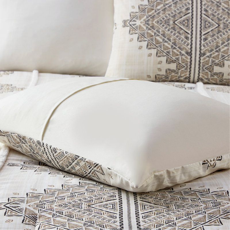 Ensemble d'édredon imprimé 4 pièces avec coussin décoratif, double / grand, motif global, hypoallergénique et lavable à la machine