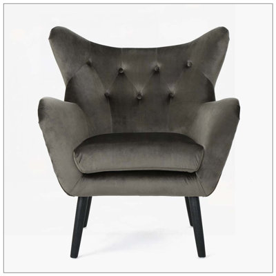 Wing Back Tufted Upholstered Armchair