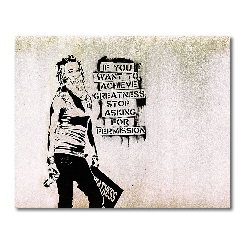Banksy No.7 1 Piece Wall Art on Canvas, 80cm H x 100cm W x 2cm D