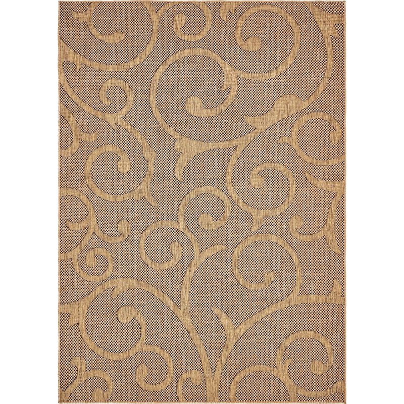 Outdoor Veranda Area Rug Mushroom Color, Rectangle 7' x 10'