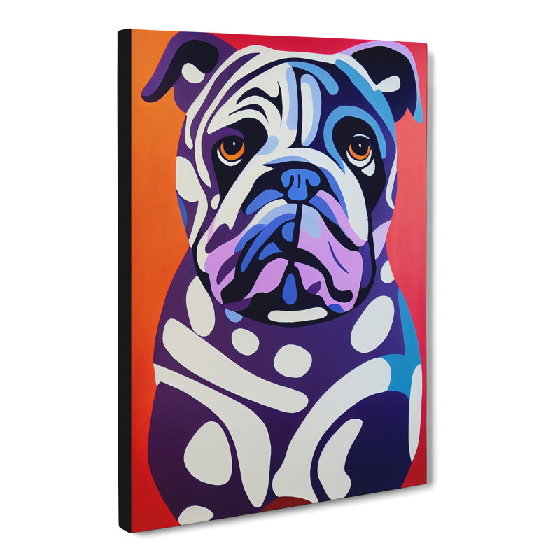 British Bulldog Abstract Vol.2 - Wrapped Canvas, 50cm H x 35cm W x 3cm D