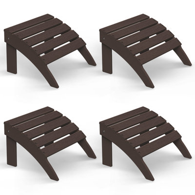 Set Of 4 Hdpe Classic Adirondack Ottoman
