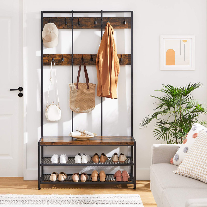 Alper Hall Tree 100cm Wide with Bench and Shoe Storage