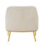 Fauteuil moderne rembourré avec pieds dorés