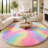 Ebern Designs Soft Fluffy Tie-Dyed Rainbow Shag Area Rug for Living Room Bedroom Nursery Kids Room-1164655160-1164655155