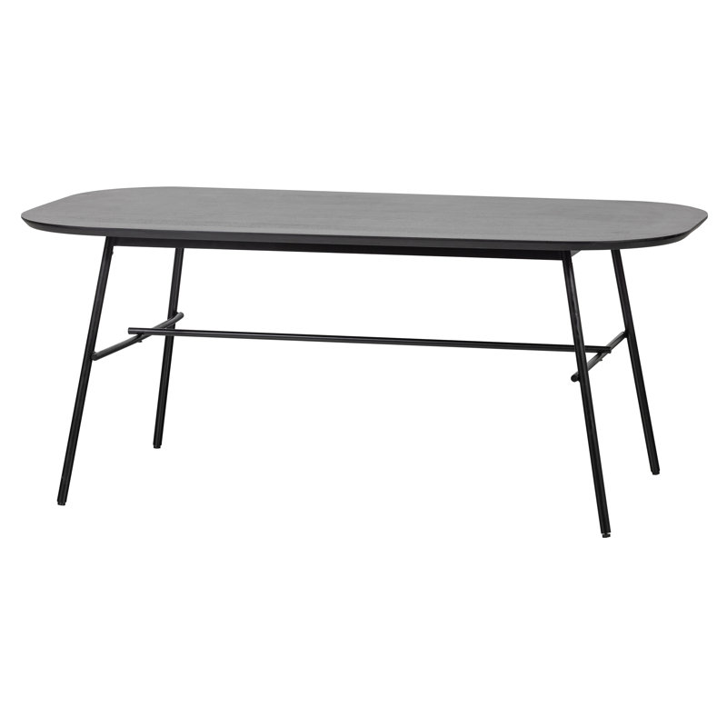 Jarelle Mango Rectangular Wood Top Dining Table with Iron Base