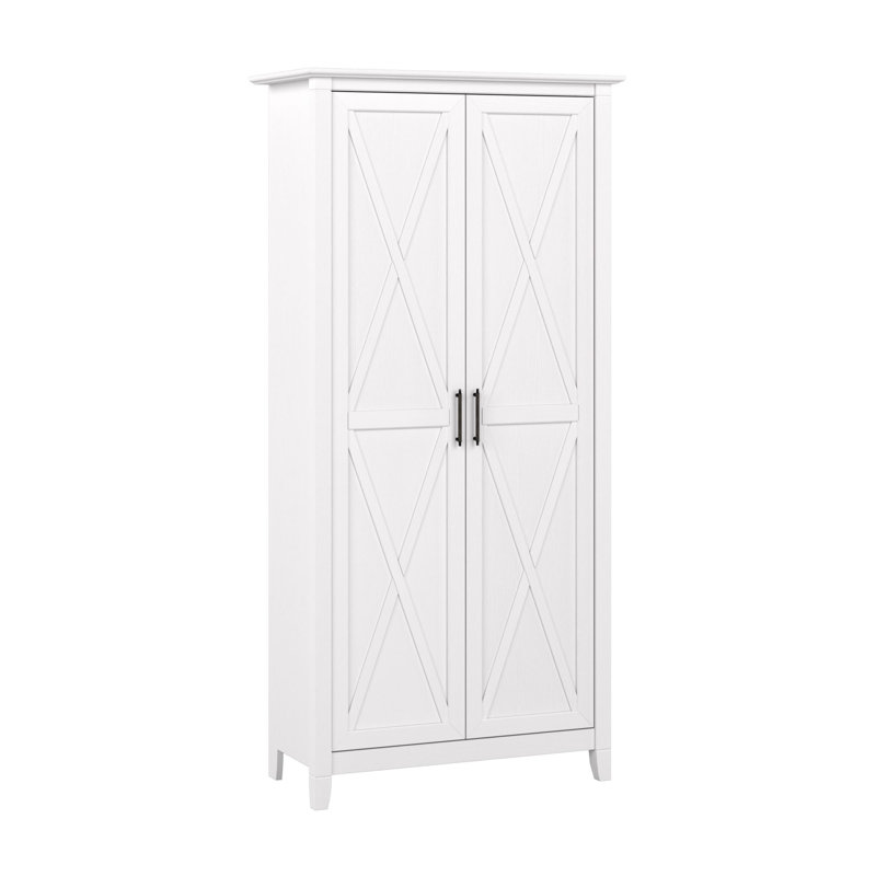 Huckins Engineered Wood Freestanding Bathroom Cabinet, Pure White Oak