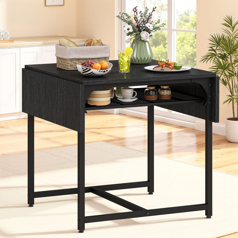 Metal Base Dining Table, Black