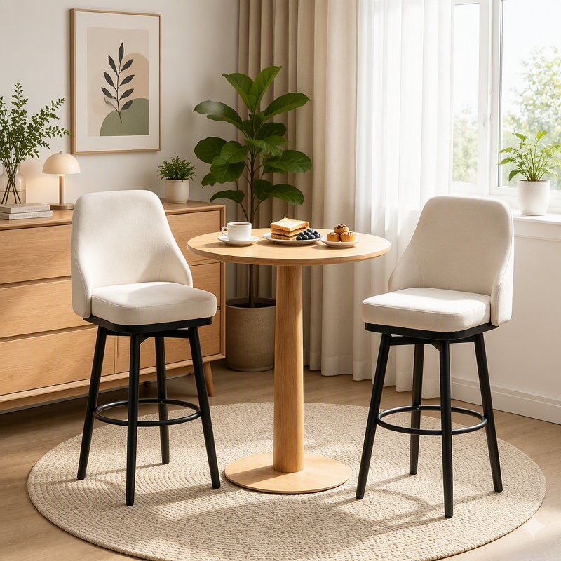 Chaises contemporaines à hauteur de comptoir, tabourets de bar pivotants modernes, élégantes chaises de bar à haut dossier (seulement 2 tabourets de bar)