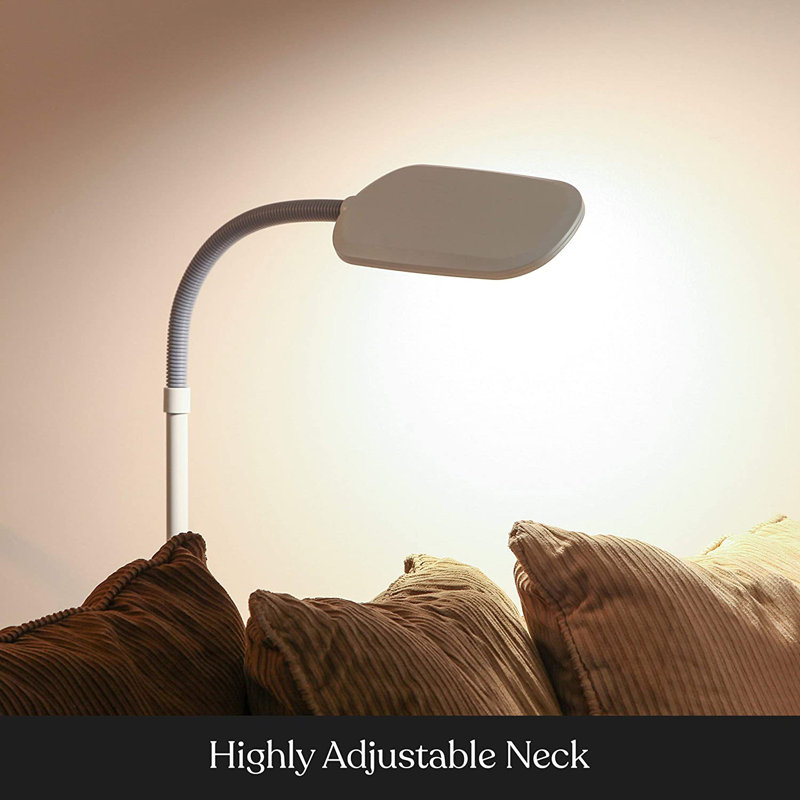 Litespan Slim 55 in. Industrial Dimmable LED Directional Task Floor Lamp, White