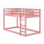 Pink Twin Loft Bed With Wooden Frame-768967517