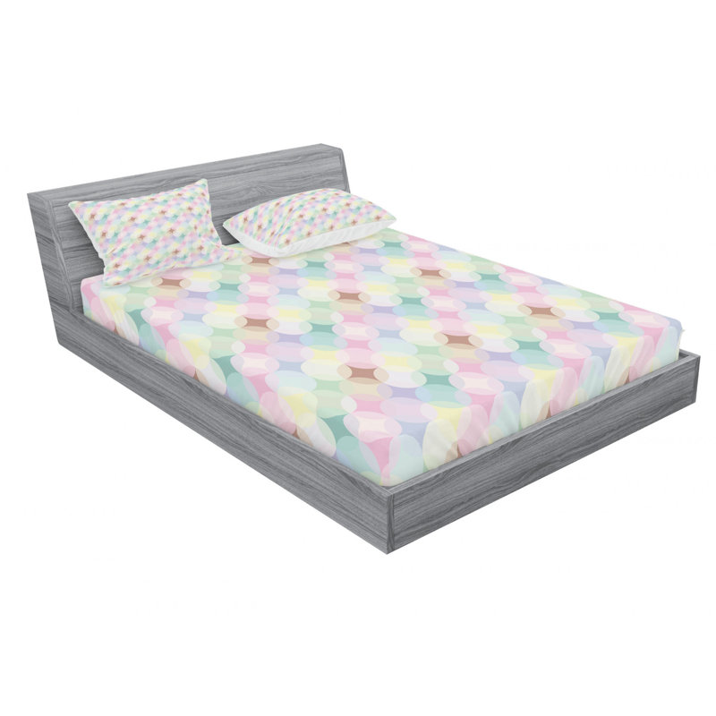 Microfiber Geometric Sheet Set, Full Sheet Set with Fitted Sheet