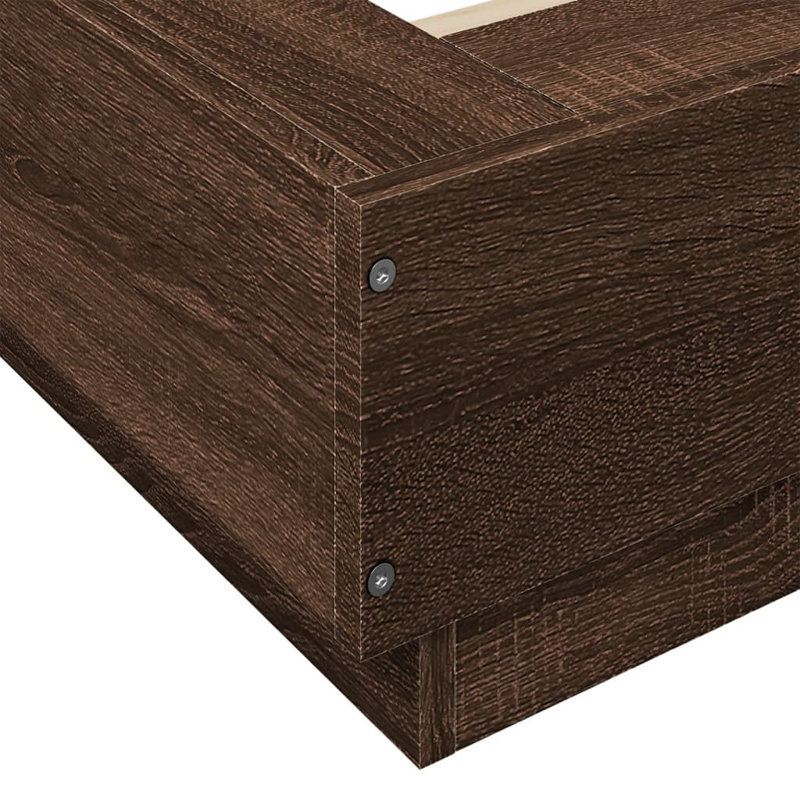 Bormann Bed, 100 x 200 cm, Brown Oak