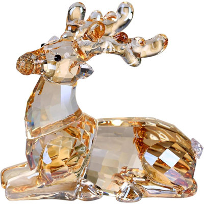 Cristal cerfs animaux jolies décorations artisanales élégantes pour la maison ornements de Noël cadeaux d'anniversaire de collection Figurines de rennes