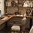 Solid Wood L-Shaped Desk/Computer Desk with Bookshelf-1660606638